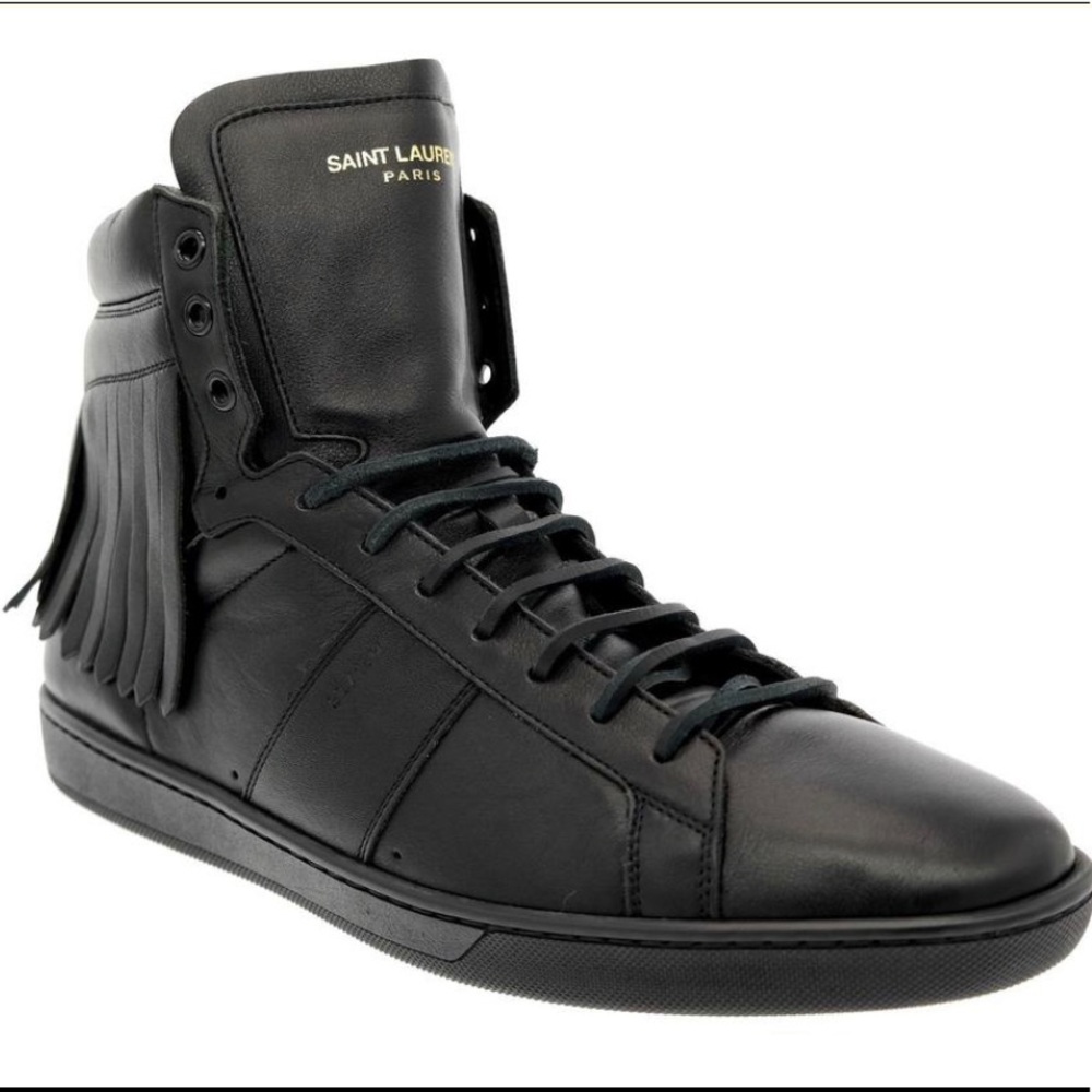 Saint Laurent black fringe sneaker size 10